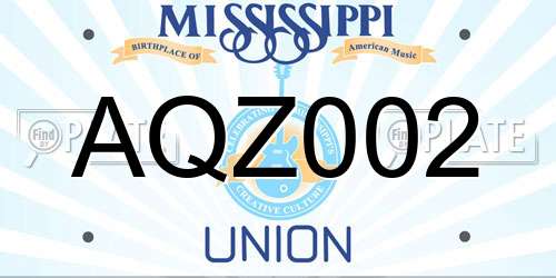 AQZ002 Mississippi License Plate