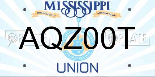 AQZ00T Mississippi License Plate