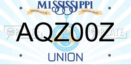 AQZ00Z Mississippi License Plate