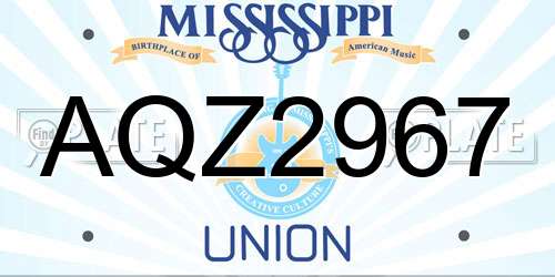 AQZ2967 Mississippi License Plate