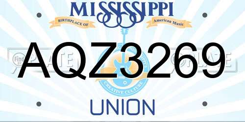 AQZ3269 Mississippi License Plate