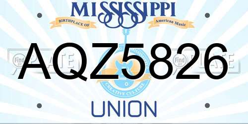 AQZ5826 Mississippi License Plate
