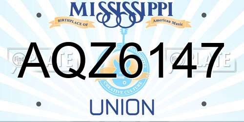 AQZ6147 Mississippi License Plate