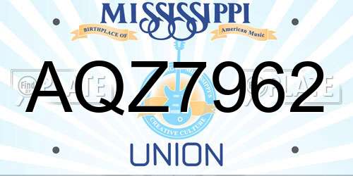 AQZ7962 Mississippi License Plate