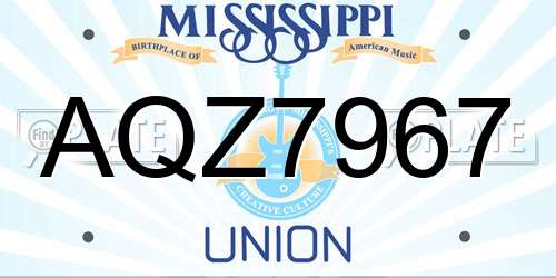AQZ7967 Mississippi License Plate