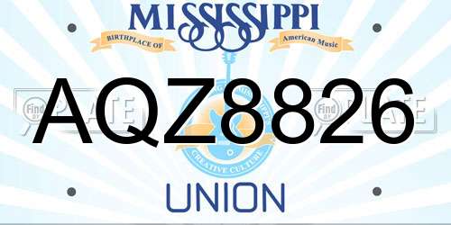 AQZ8826 Mississippi License Plate