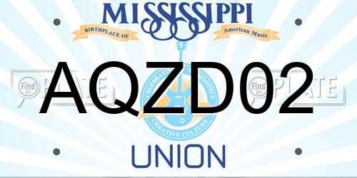 AQZD02 Mississippi License Plate