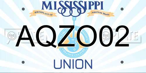 AQZO02 Mississippi License Plate