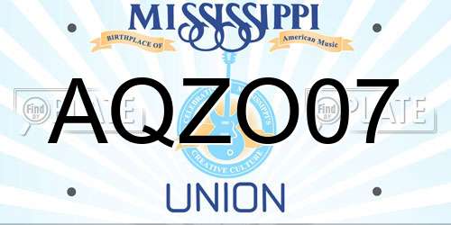 AQZO07 Mississippi License Plate
