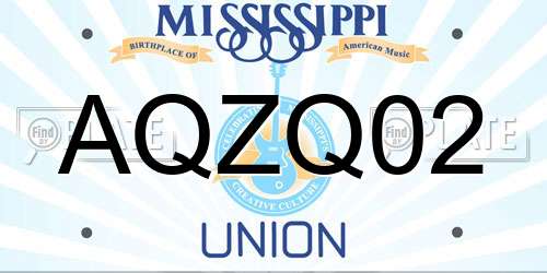 AQZQ02 Mississippi License Plate