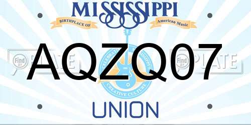 AQZQ07 Mississippi License Plate