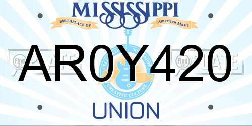 AR0Y420 Mississippi License Plate