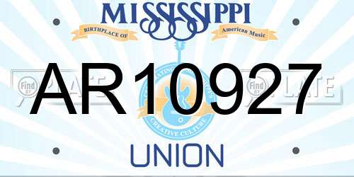 AR10927 Mississippi License Plate