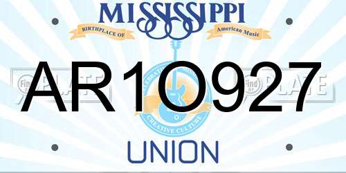 AR1O927 Mississippi License Plate