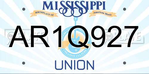AR1Q927 Mississippi License Plate