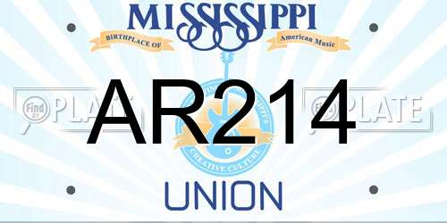 AR214 Mississippi License Plate