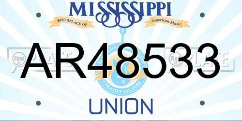 AR48533 Mississippi License Plate