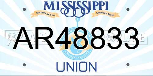 AR48833 Mississippi License Plate