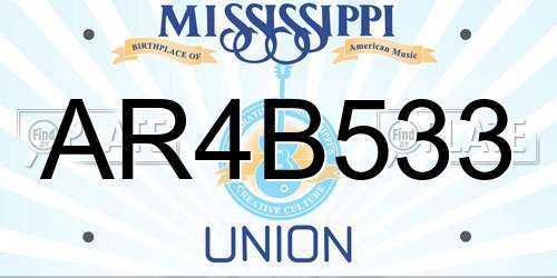 AR4B533 Mississippi License Plate