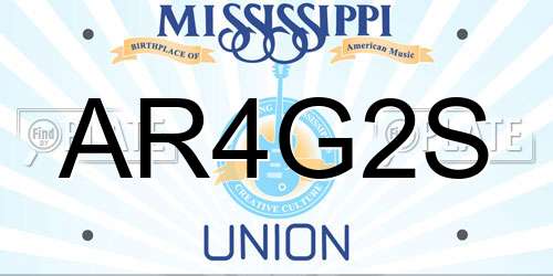 AR4G2S Mississippi License Plate