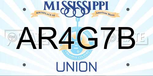 AR4G7B Mississippi License Plate