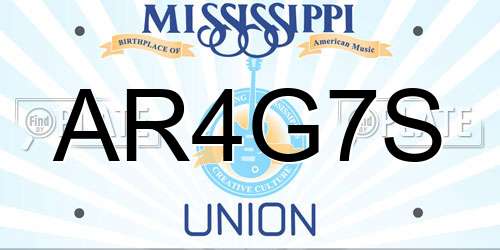 AR4G7S Mississippi License Plate