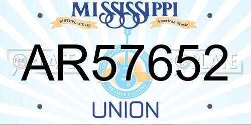 AR57652 Mississippi License Plate