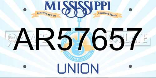 AR57657 Mississippi License Plate