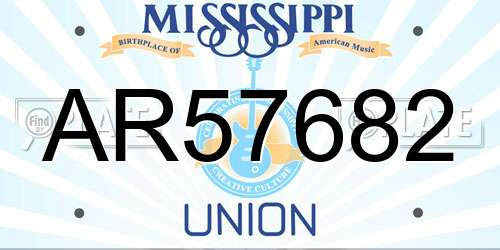 AR57682 Mississippi License Plate