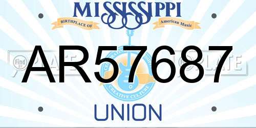 AR57687 Mississippi License Plate