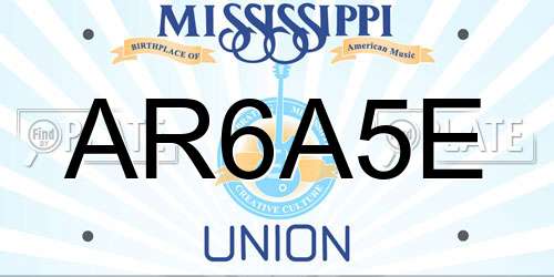 AR6A5E Mississippi License Plate