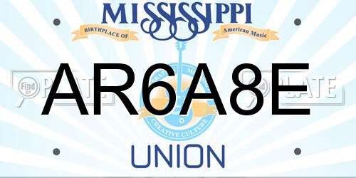 AR6A8E Mississippi License Plate