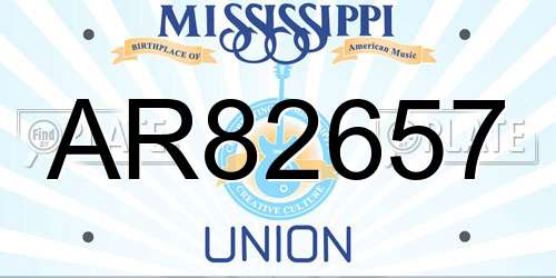 AR82657 Mississippi License Plate