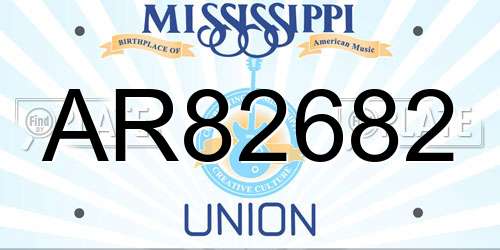 AR82682 Mississippi License Plate