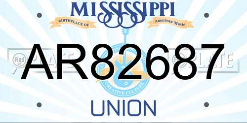 AR82687 Mississippi License Plate