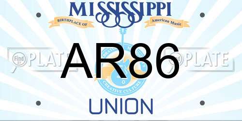 AR86 Mississippi License Plate