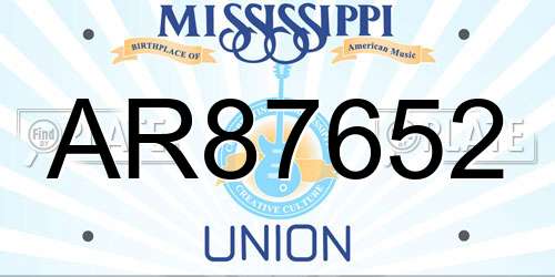 AR87652 Mississippi License Plate