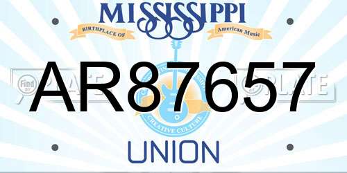 AR87657 Mississippi License Plate