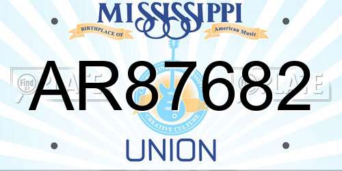 AR87682 Mississippi License Plate