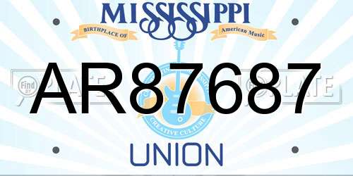 AR87687 Mississippi License Plate