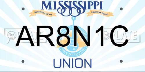 AR8N1C Mississippi License Plate