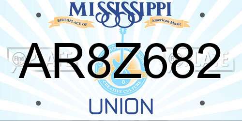 AR8Z682 Mississippi License Plate
