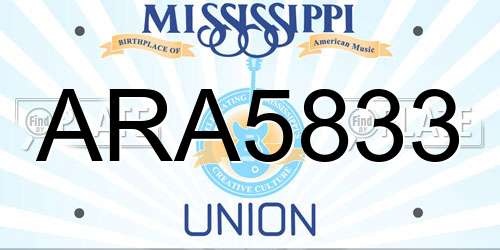 ARA5833 Mississippi License Plate