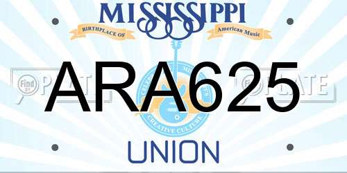 ARA625 Mississippi License Plate