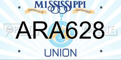 ARA628 Mississippi License Plate