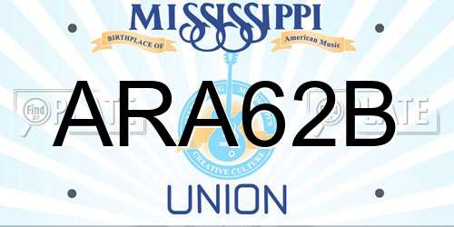 ARA62B Mississippi License Plate