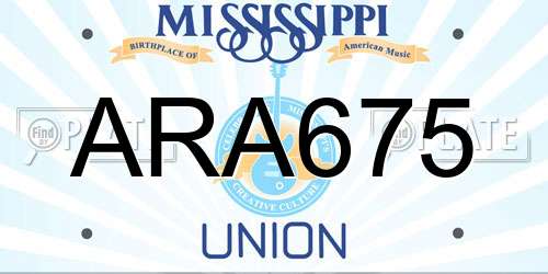 ARA675 Mississippi License Plate
