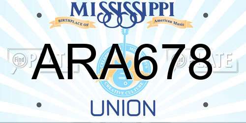 ARA678 Mississippi License Plate