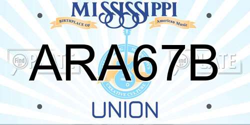 ARA67B Mississippi License Plate