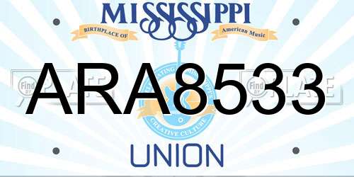 ARA8533 Mississippi License Plate